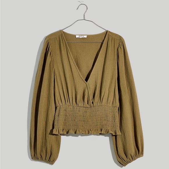 Madewell Lightspun Julianne Smocked-Waist Top Size XXS - Picture 1 of 11